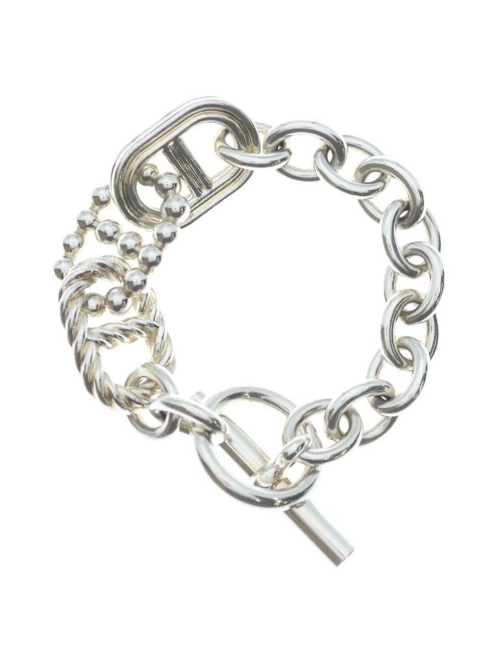 Hermes Chaine D'ancre Bracelet GM Parade Torsade Silver